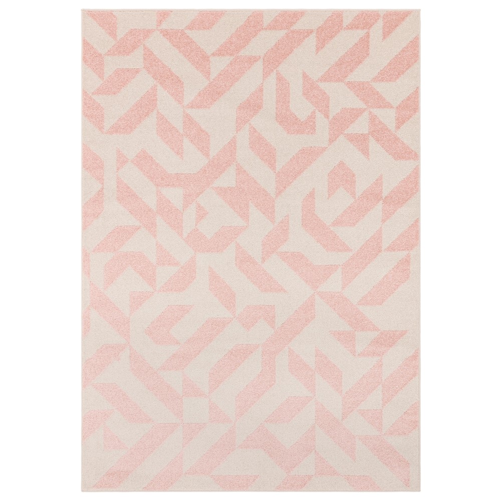 Muse MU04 Geometric Abstract Woven Rugs in Pink